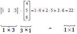 row vector times column vector