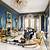 royal blue and gold living room ideas