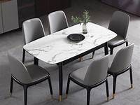 Recusson Marble Top Dining Table 60825 in Dark Oak by Acme