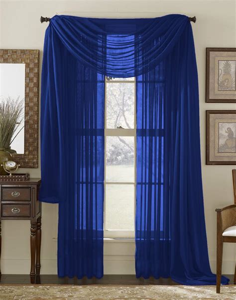 royal blue sheer curtain panels