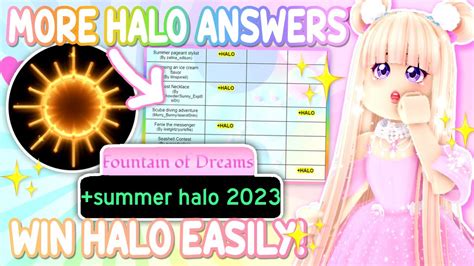 royale high halo answers 2023 summer secrets