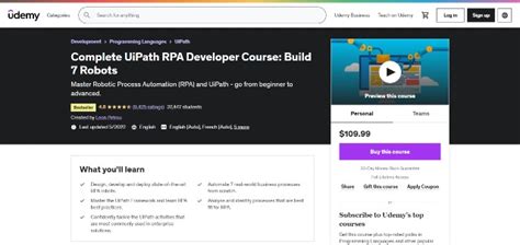 rpa developer course fees