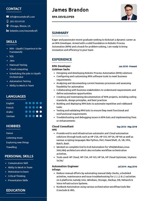 rpa developer cv