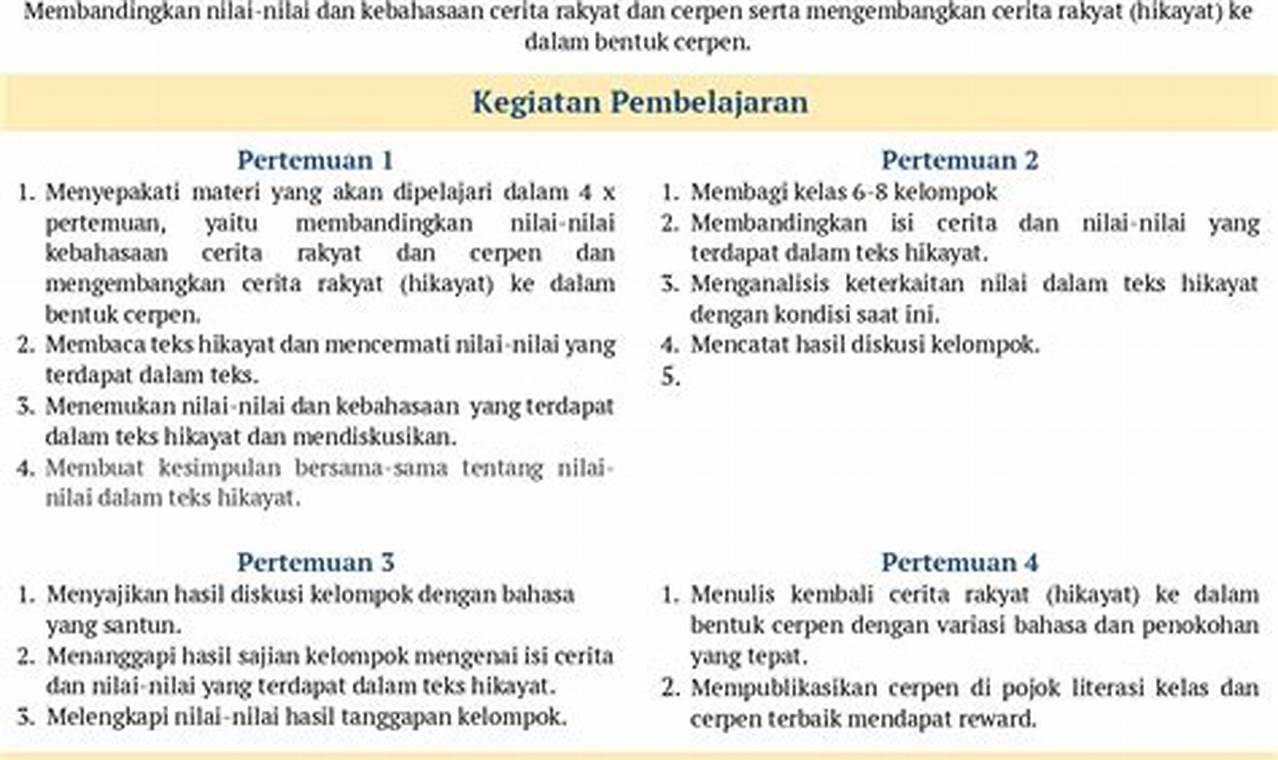 rpp 1 lembar bahasa indonesia sma kelas 10 11 12