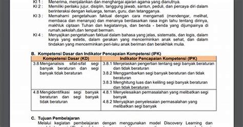 rpp daring matematika kelas 4 semester 1