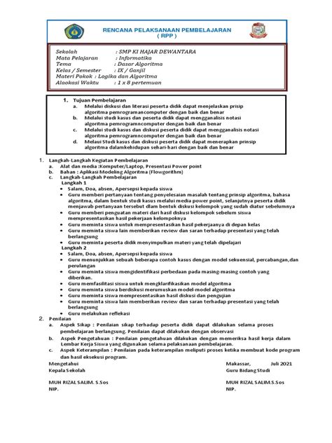 RPP SMP IPA Kelas VII