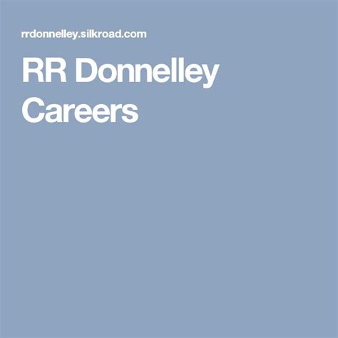 rr donnelley careers usa