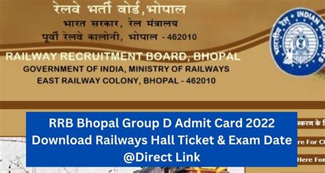 rrb bhopal group d admit card