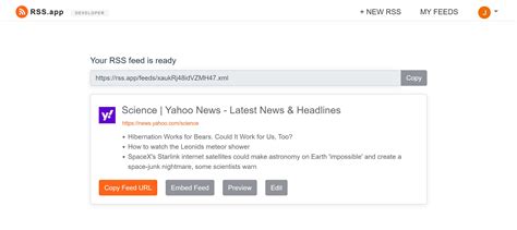 rss feed yahoo finance