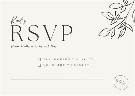 Rsvp Printable Postcard Template