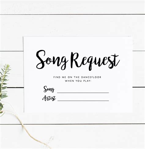 Rsvp Song Request Template