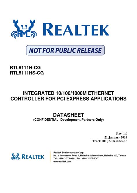 rtl8111h registers datasheet