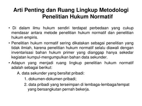 ruang lingkup penelitian hukum