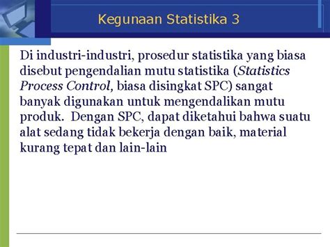 ruang lingkup statistika industri