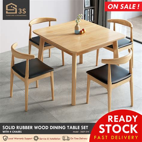 Rubber Wood Square Table