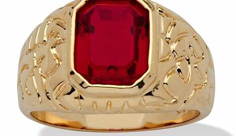 Ruby Stone Gold Ring Design For Man Custom High Quality Saudi Arabia Dubai Wedding Price