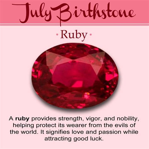 ruby july birthstone meanings