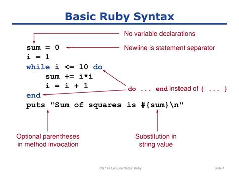 ruby programming language basic syntax