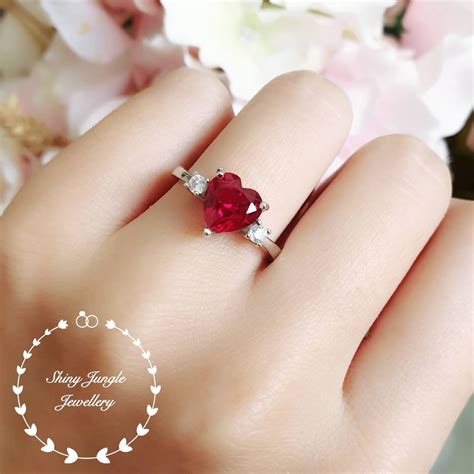 Ruby Red Heart Ring