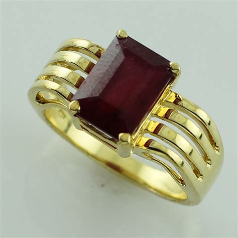 Ruby Ring for Men in Gold