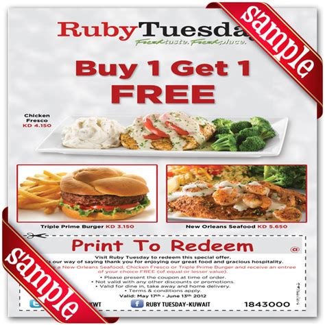Ruby Tuesday 5 Off Printable Coupon