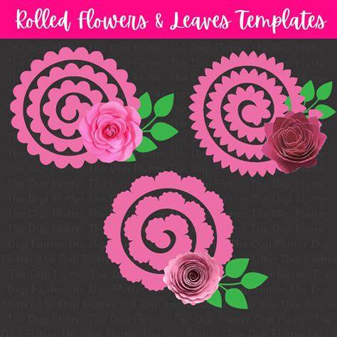 Download ruby-rose-paper-flower-templates SVG