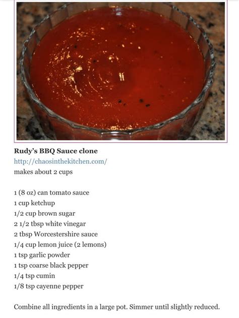 Mangio da Sola Copycat Recipe Rudy's BBQ "Sause"