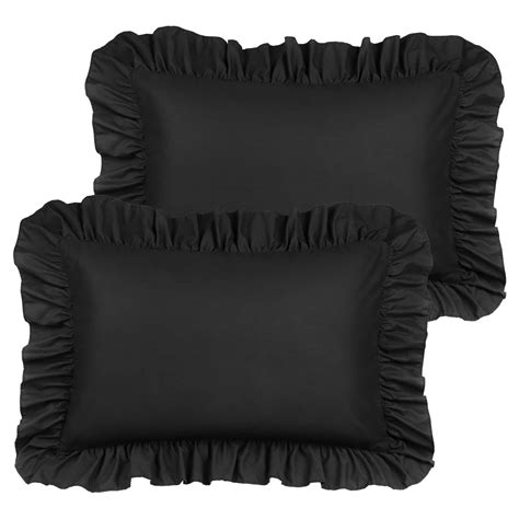 Ruffled Black Pillow