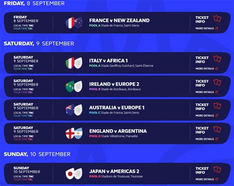 rugby world cup 2023 schedule paris time