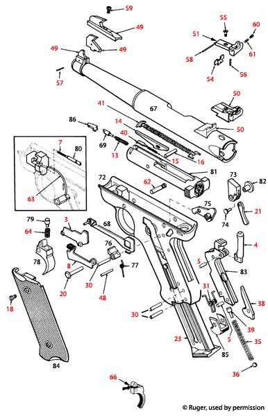 Ruger Mark 2 Schematic - Gun Diagrams Gun Parts MidwayUSA
