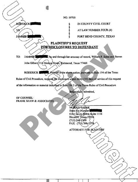 Rule 194 Request For Disclosure Template