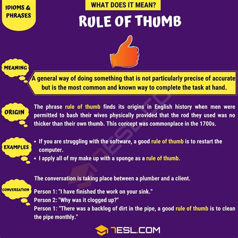 Rule Of Thumb And Examples
