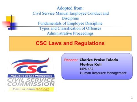 rules and regulation of csc