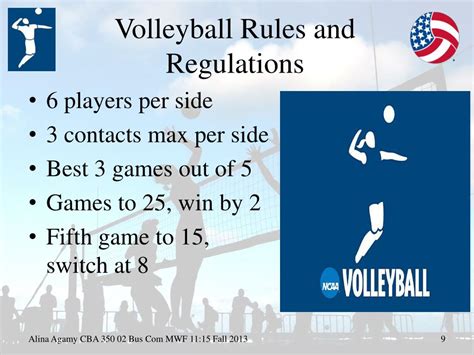 rules and regulations of volleyball ppt