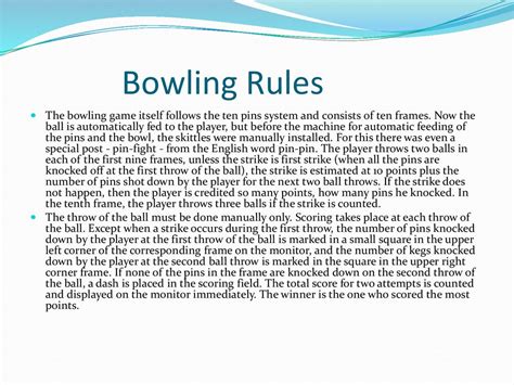 Rules For Bowling Tournament