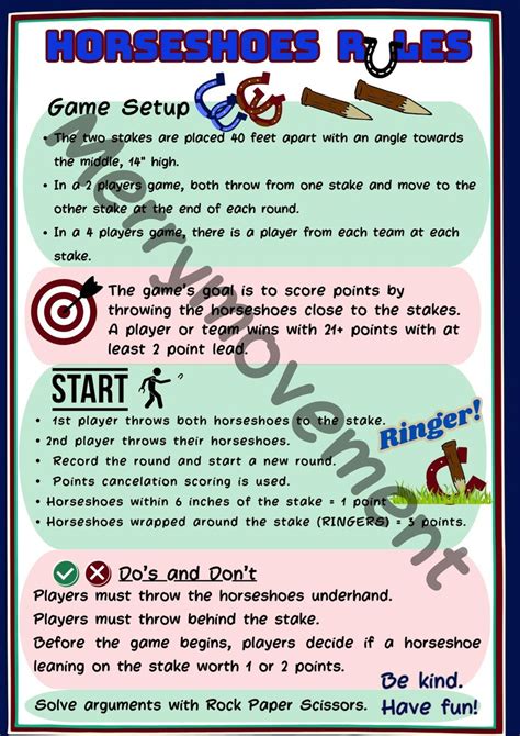 Rules For Horseshoe Game