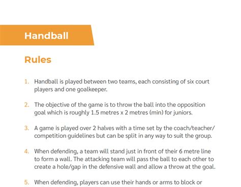 Rules Of Handball For Pe