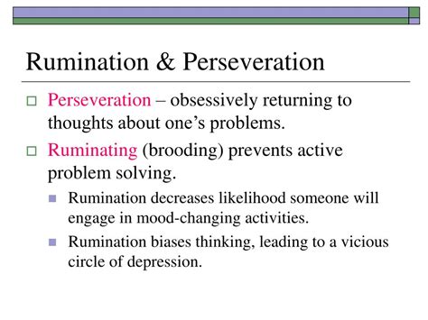 rumination vs perseveration