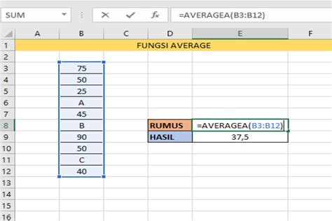 Rumus Average Pada Microsoft Excel Digunakan Untuk Menghitung excel