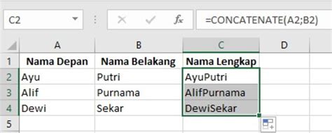 √ [WORK] Cara Menggunakan Fungsi/Rumus CONCATENATE Excel