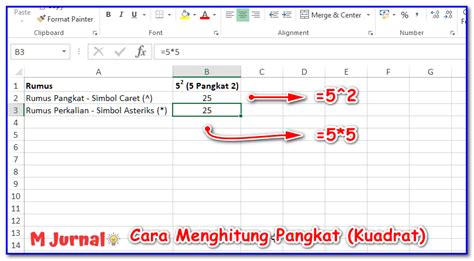 Rumus Pangkat 2 Di Excel
