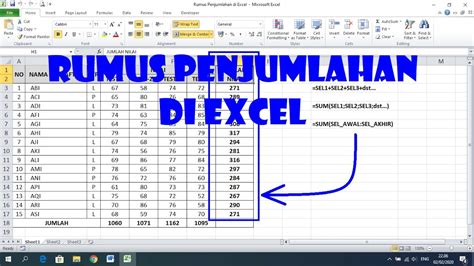 Rumus Tambah pada Excel