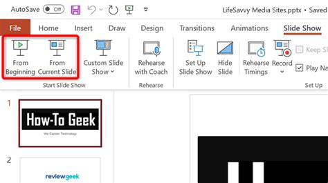 Run A Slideshow From The Beginning By Clicking The Start From Beginning Button