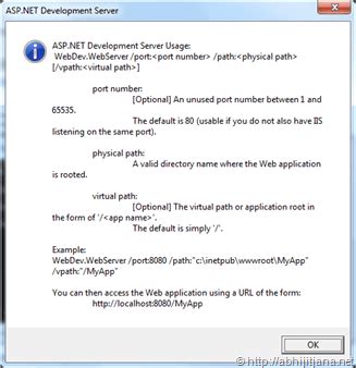 run asp net app from command line