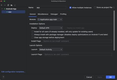 run debug configuration android studio flutter