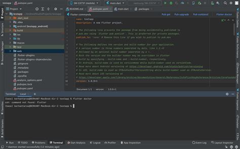 run flutter command in android studio