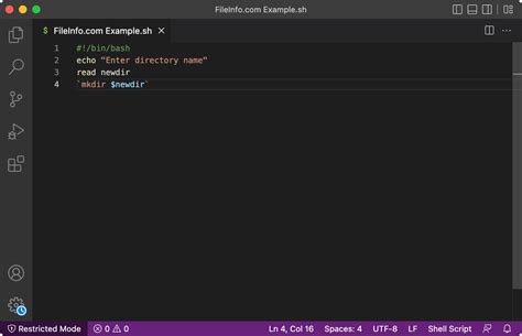run sh file in vscode
