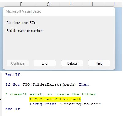 run time error 52 in excel vba