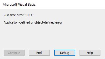run time error code 1004