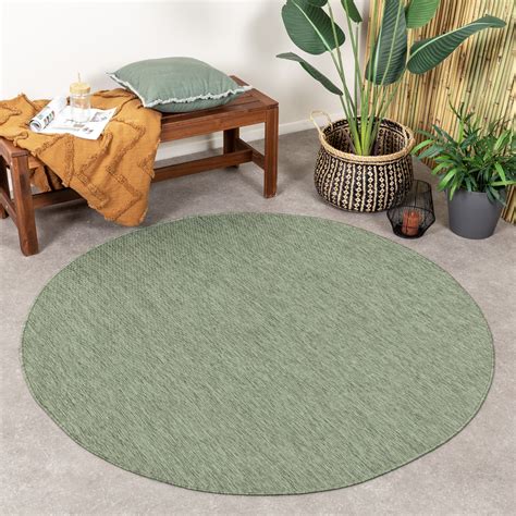 Rund Teppich 80 cm Cosy (blau/grün) Trendcarpet.de